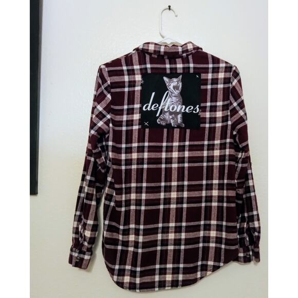 Upcycled Full Tilt Flannel w/ Deftones Nu Metal Graphic — Handmade OOAK SZ M - Picture 1 of 7